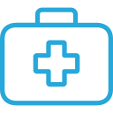 graphic of a briefcase with the medical cross on it