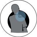 Graphic of a person grasping their shoulder in pain